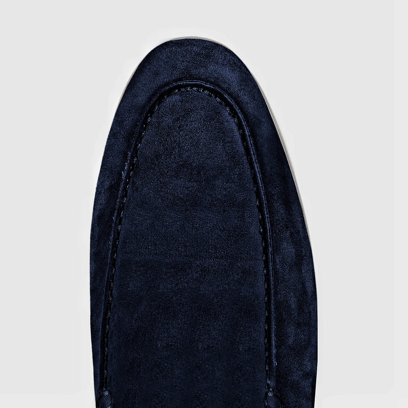 NAVY BLUE BRUNI SUEDE LOAFERS