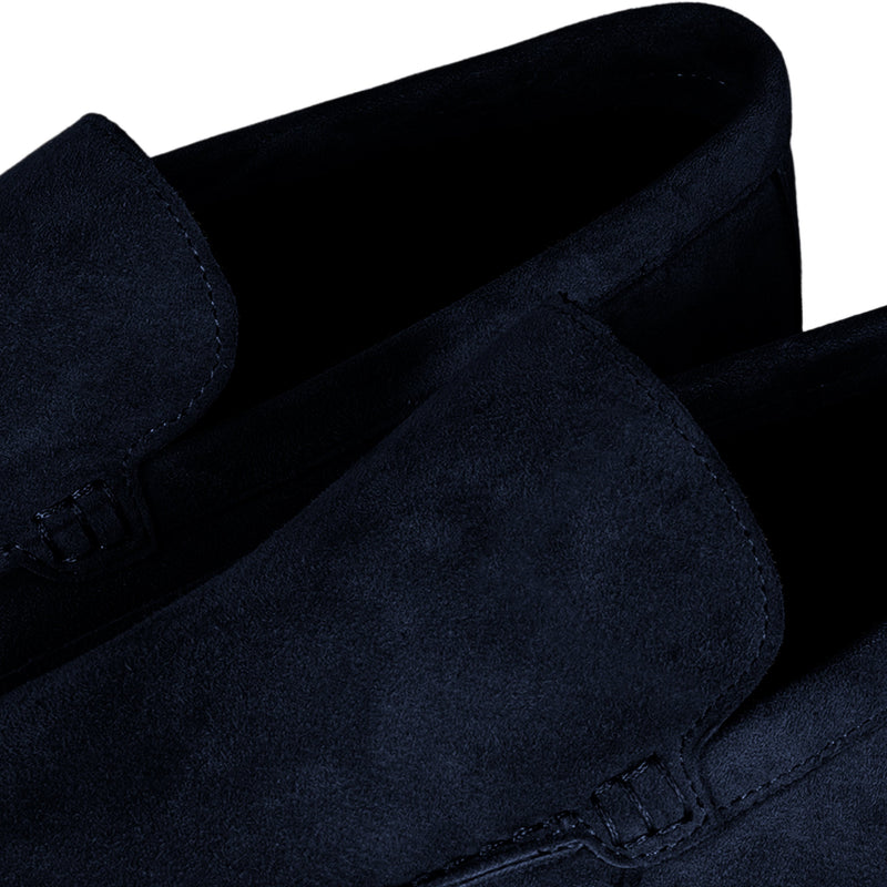 NAVY BLUE BRUNI SUEDE LOAFERS