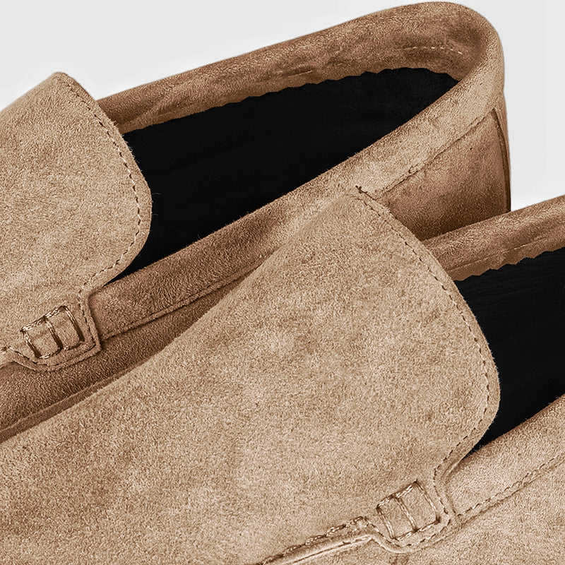 BEIGE BRUNI SUEDE LOAFERS