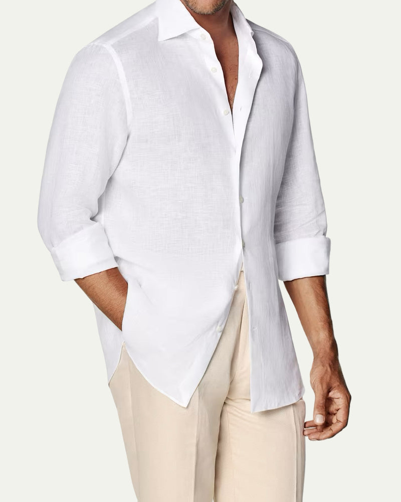 Bruni Linen Pure White Shirt