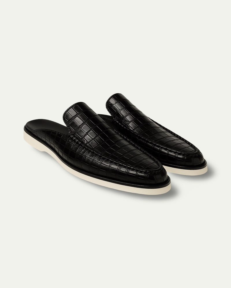 Bruni Custom-Made Crocodile Skin Slippers