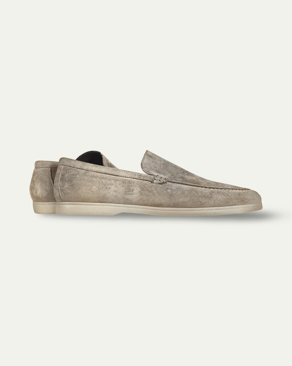 GREY BRUNI SUEDE LOAFERS