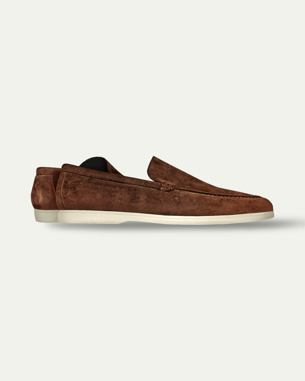 CHOCOLATE BRUNI SUEDE LOAFERS