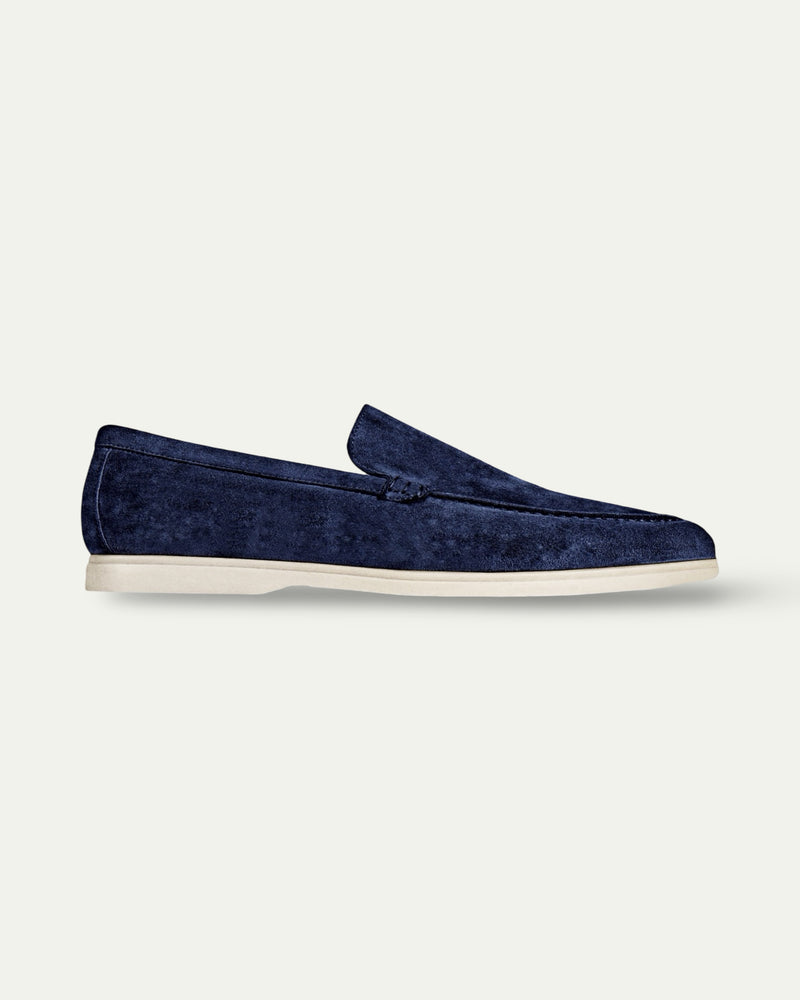 NAVY BLUE BRUNI SUEDE LOAFERS