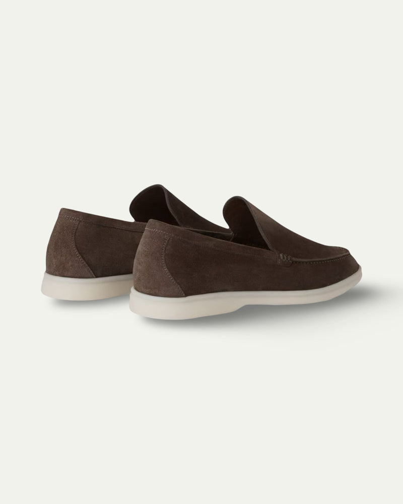 CHOCOLATE BRUNI SUEDE LOAFERS