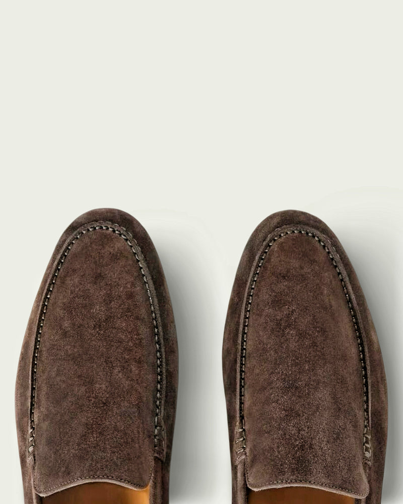 CHOCOLATE BRUNI SUEDE LOAFERS