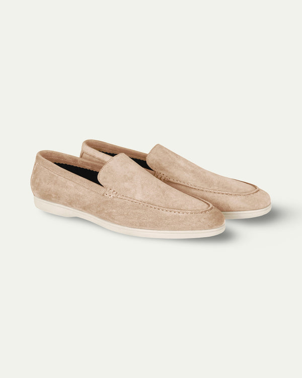 BEIGE BRUNI SUEDE LOAFERS