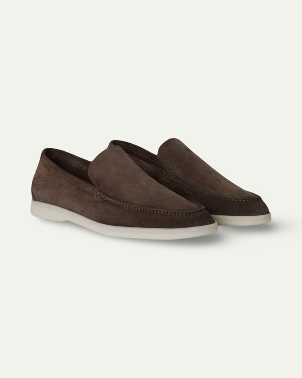 CHOCOLATE BRUNI SUEDE LOAFERS