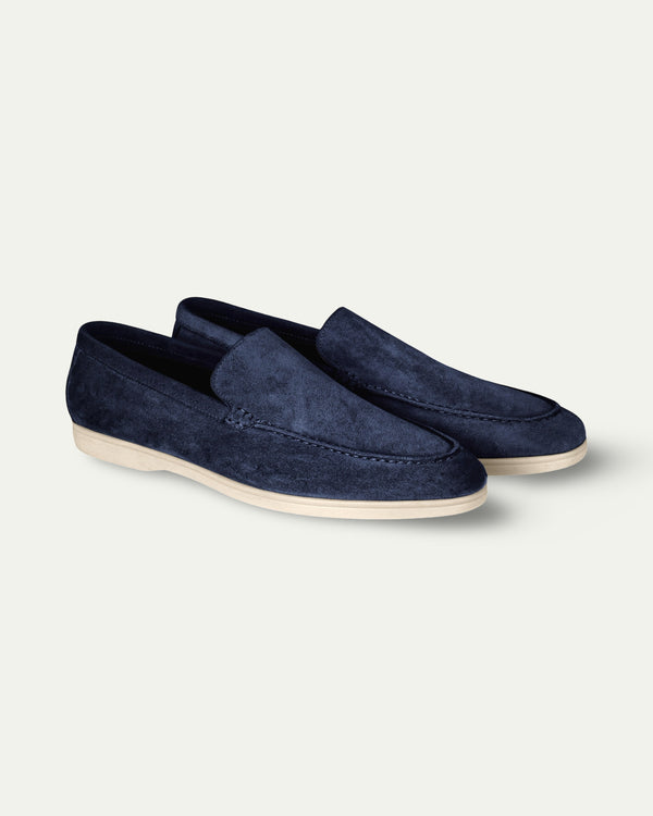 NAVY BLUE BRUNI SUEDE LOAFERS