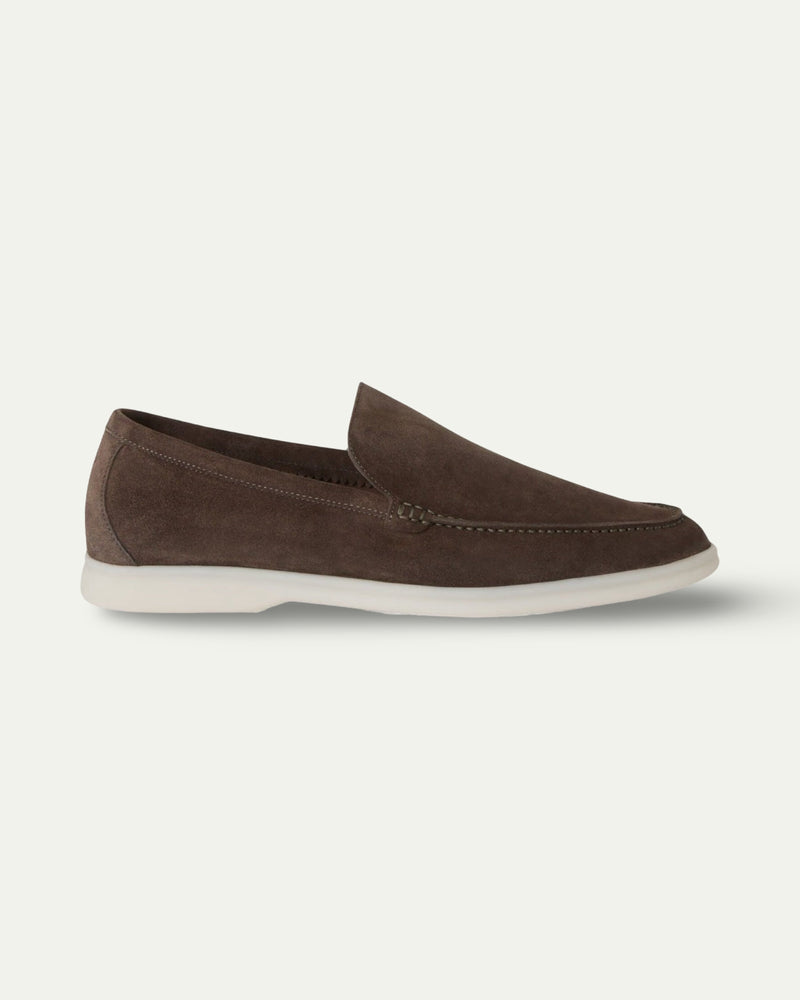 CHOCOLATE BRUNI SUEDE LOAFERS