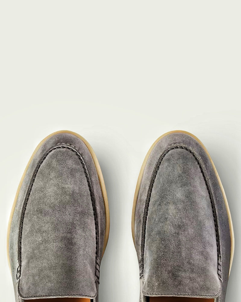 GREY BRUNI SUEDE LOAFERS