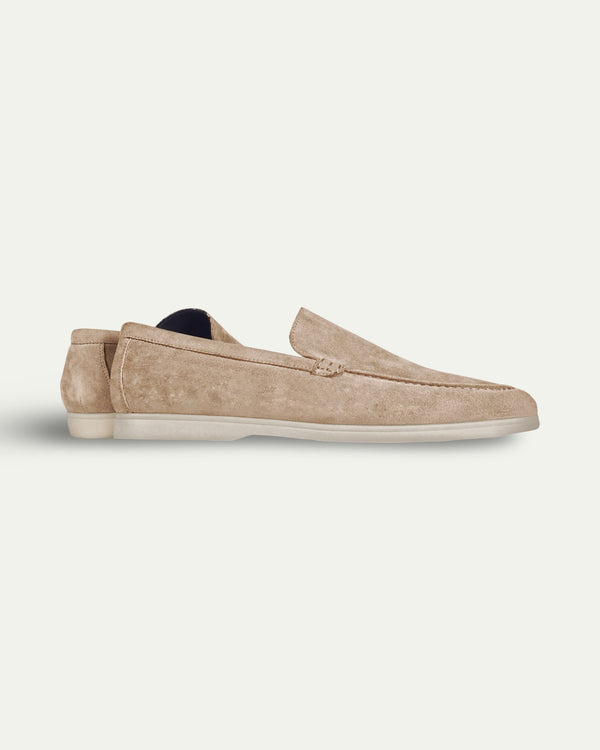 BEIGE BRUNI SUEDE LOAFERS
