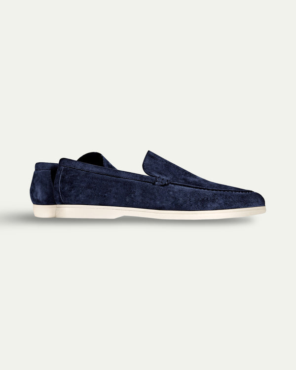 NAVY BLUE BRUNI SUEDE LOAFERS